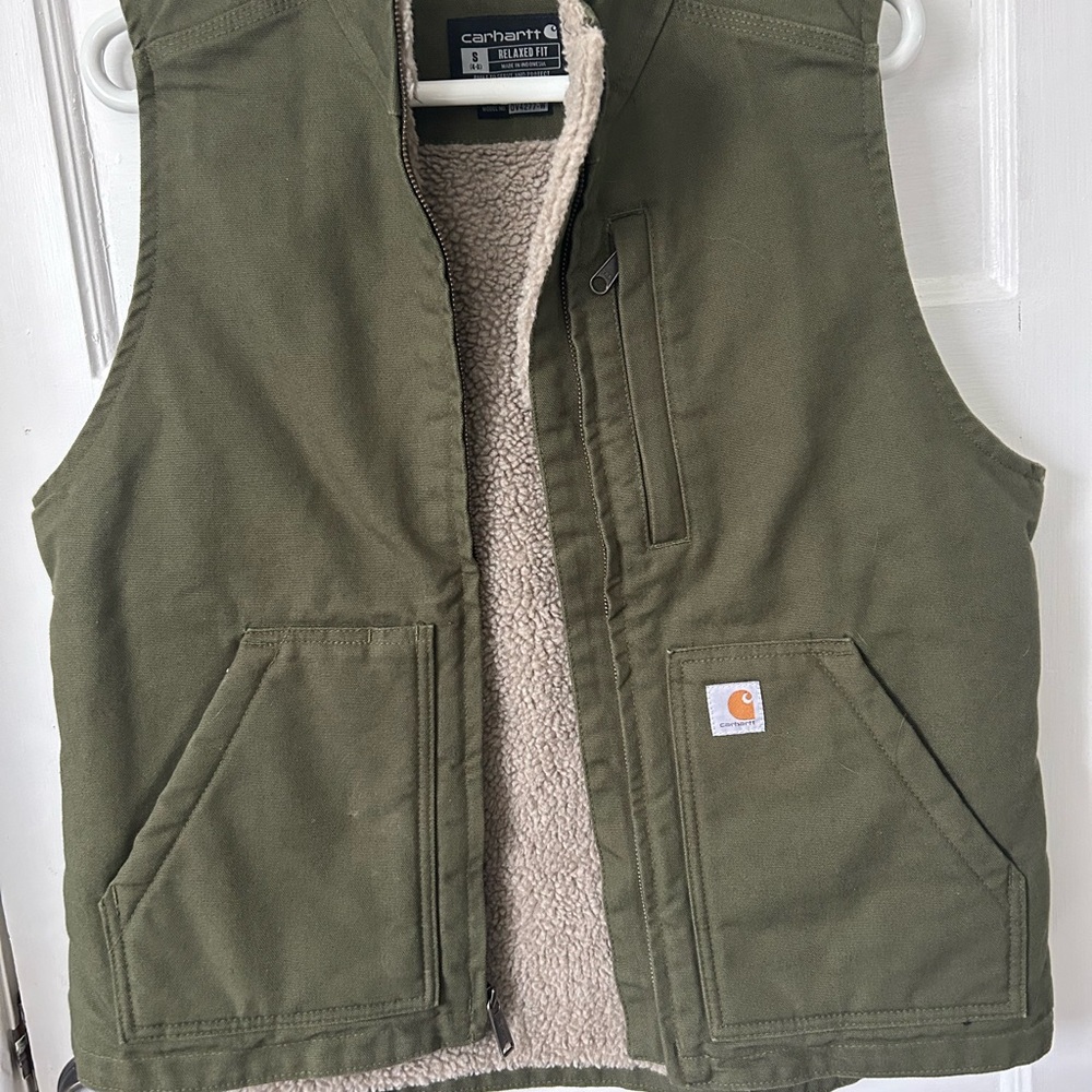 CARHARTT WOMEN'S SHERPA LINED VEST - RELAXED FIT - WASHED DUCK